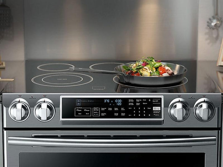 SAMSUNG NE58K9500SG 5.8 cu. ft. Slide-in Electric Range with Dual Convection in Black Stainless Steel