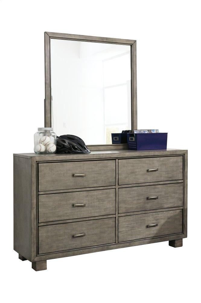 ASHLEY FURNITURE PKG005723 Queen Bookcase Bed With Mirrored Dresser and Chest