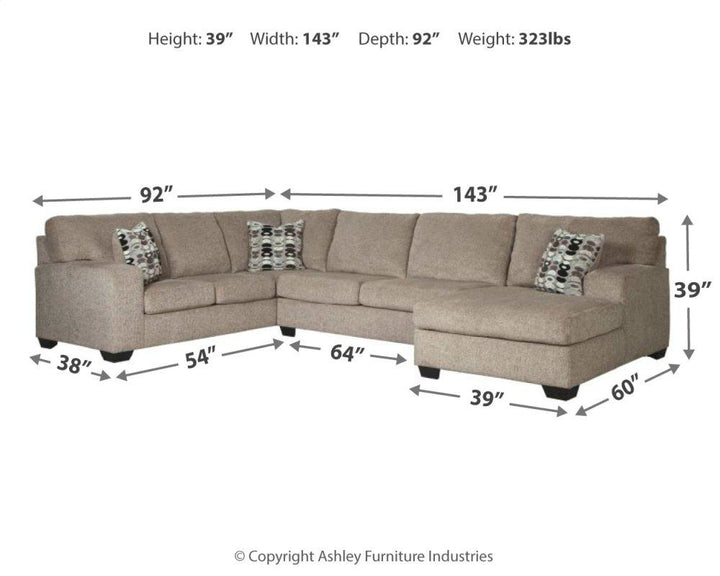 ASHLEY FURNITURE PKG001773 3-piece Sectional With Ottoman