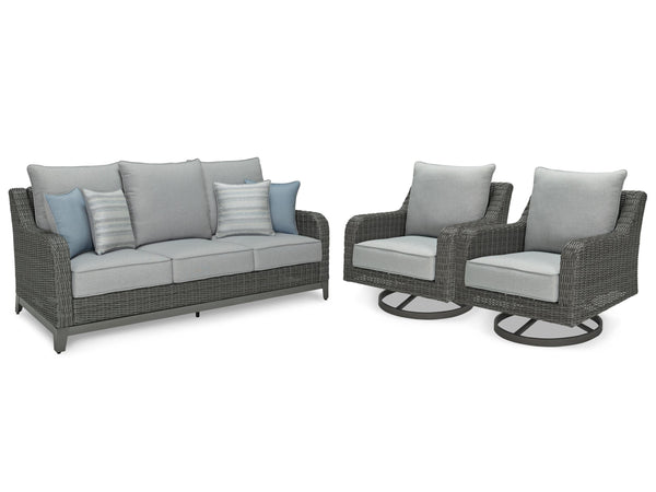 ASHLEY FURNITURE PKG014558 Outdoor Sofa With 2 Lounge Chairs