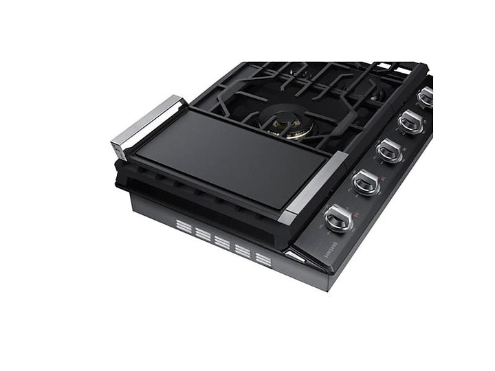 SAMSUNG NA30N7755TG 30" Smart Gas Cooktop with 22K BTU Dual Power Burner in Black Stainless Steel