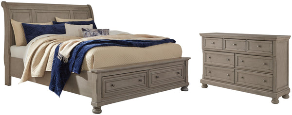 ASHLEY FURNITURE PKG006581 Queen Sleigh Bed With 2 Storage Drawers With Dresser With Dresser