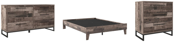 ASHLEY FURNITURE PKG009079 Queen Platform Bed With Dresser and Chest