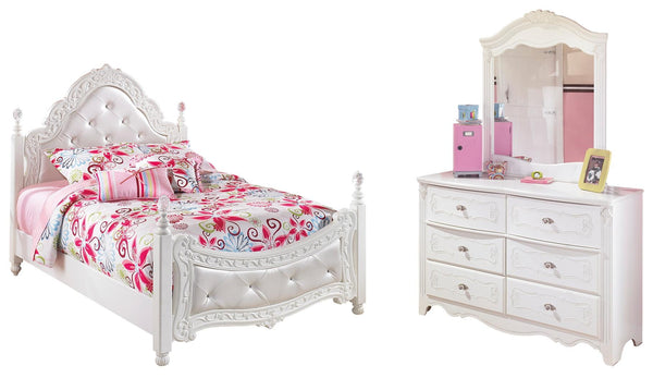 ASHLEY FURNITURE PKG002916 Full Poster Bed With Mirrored Dresser