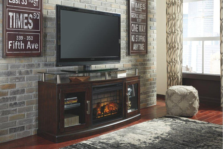 ASHLEY FURNITURE W757W4 Chanceen 60" TV Stand With Electric Fireplace