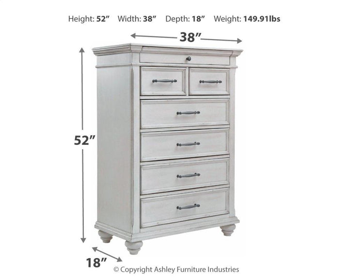 ASHLEY FURNITURE PKG007947 King Panel Bed With Mirrored Dresser, Chest and 2 Nightstands