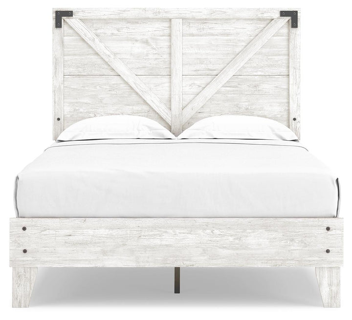 ASHLEY FURNITURE EB4121B2 Shawburn Full Crossbuck Panel Platform Bed