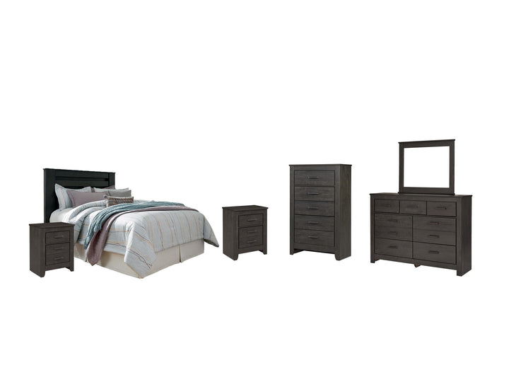 ASHLEY FURNITURE PKG003992 Queen/full Panel Headboard With Mirrored Dresser, Chest and 2 Nightstands