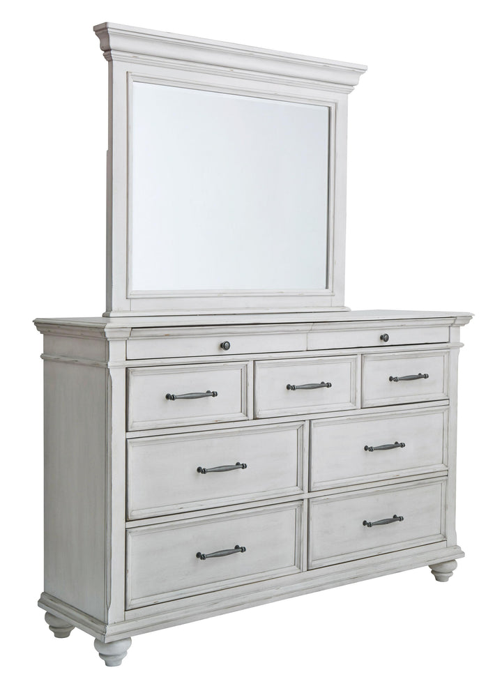 ASHLEY FURNITURE PKG007950 King Panel Bed With Storage With Mirrored Dresser
