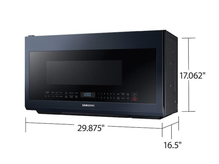 SAMSUNG ME21A706BQN Bespoke Over-the-Range Microwave 2.1 cu. ft. with Sensor Cooking in Fingerprint Resistant Navy Steel