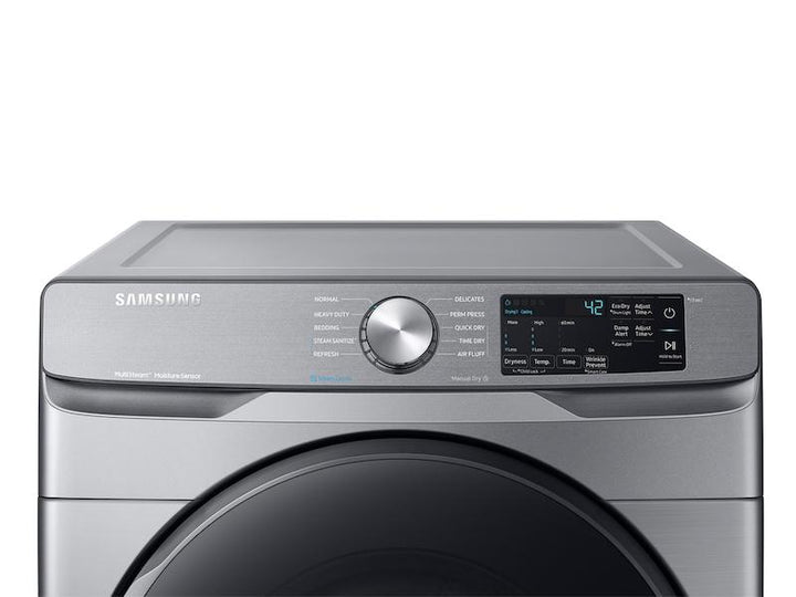 SAMSUNG DVE45R6100P 7.5 cu. ft. Electric Dryer with Steam Sanitize+ in Platinum