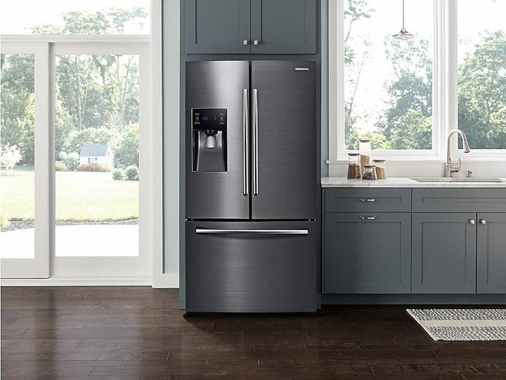 SAMSUNG RF263BEAESG 25 cu. ft. French Door Refrigerator with External Water & Ice Dispenser in Black Stainless Steel