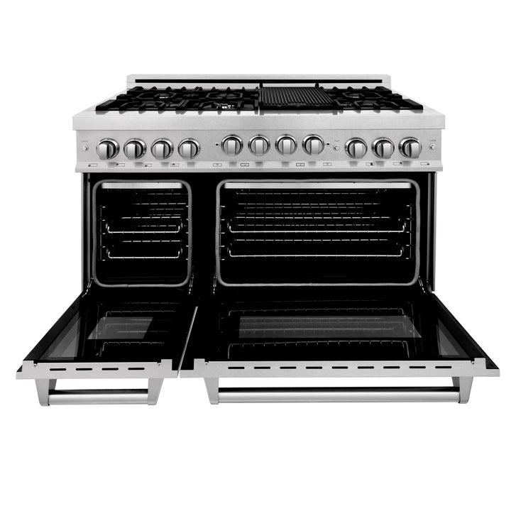 ZLINE KITCHEN AND BATH RGSSN48 ZLINE 48" 6.0 cu. ft. Range with Gas Stove and Gas Oven in ZLINE DuraSnow Stainless Steel R Color: Durasnow Stainless Steel