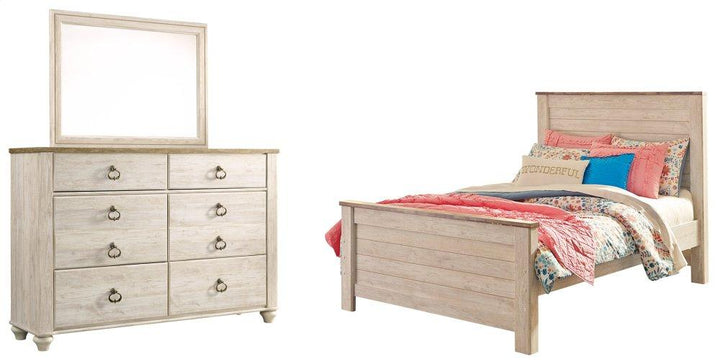 ASHLEY FURNITURE PKG004338 Full Panel Bed With Mirrored Dresser