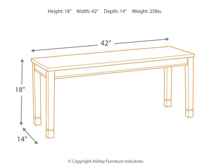 ASHLEY FURNITURE D583D10 Whitesburg Dining Table With 4 Chairs and Bench