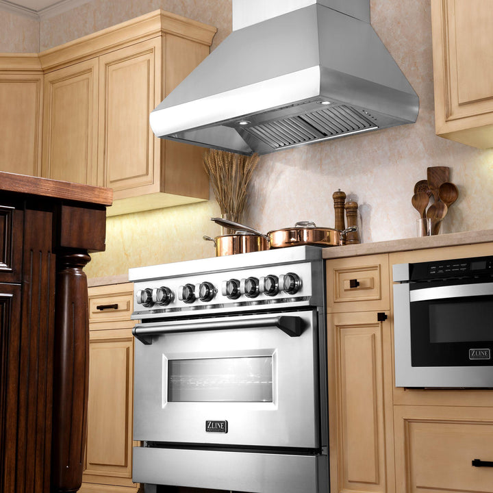 ZLINE KITCHEN AND BATH 68730 ZLINE Professional Ducted Wall Mount Range Hood in Stainless Steel Size: 30 Inch