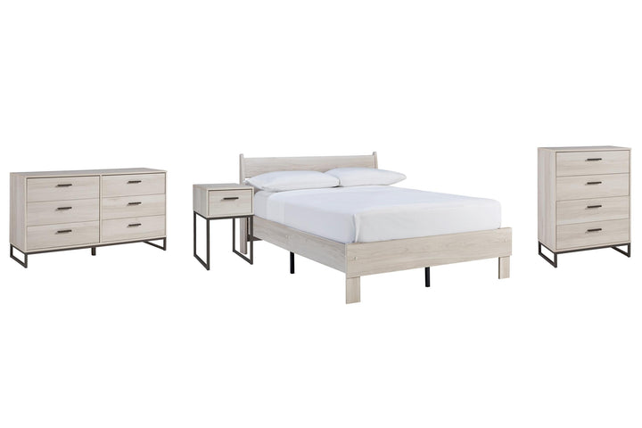 ASHLEY FURNITURE PKG009043 Full Platform Bed With Dresser, Chest and Nightstand