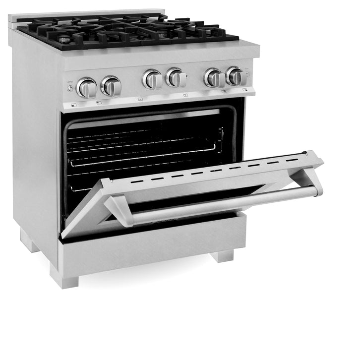 ZLINE KITCHEN AND BATH RGSWM30 ZLINE 30" 4.0 cu. ft. Range with Gas Stove and Gas Oven in DuraSnow R Stainless Steel with Color Door Options Color: White Matte