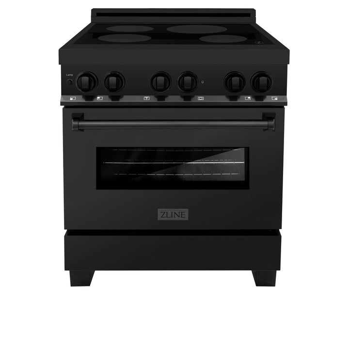 ZLINE KITCHEN AND BATH RAINDBS30 ZLINE Induction Range with a 4 Element Stove and Electric Oven in Black Stainless Steel Size: 30 Inch