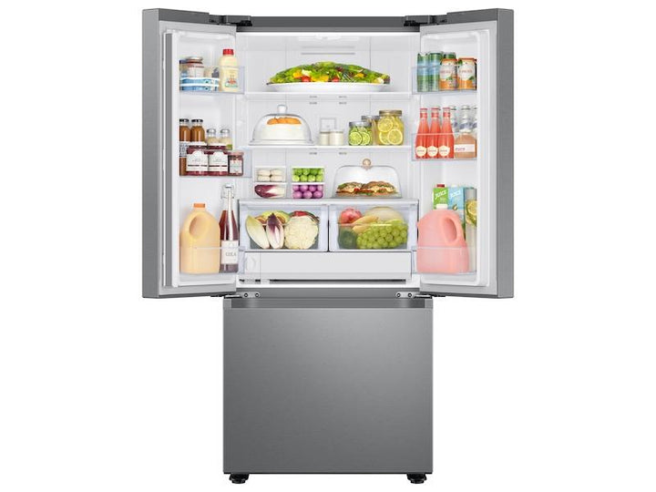 SAMSUNG RF22A4221SR 22 cu. ft. Smart 3-Door French Door Refrigerator with External Water Dispenser in Fingerprint Resistant Stainless Steel