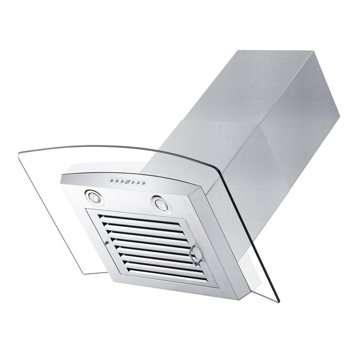 ZLINE KITCHEN AND BATH KZCRN30 ZLINE Convertible Vent Wall Mount Range Hood in Stainless Steel & Glass with Crown Molding Size: 30 Inch