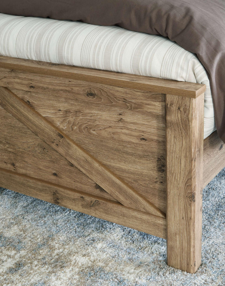 ASHLEY FURNITURE B2119B4 Shurlee Queen Crossbuck Panel Bed