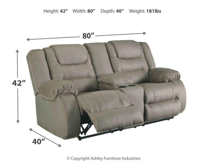 ASHLEY FURNITURE 1010494 Mccade Reclining Loveseat With Console