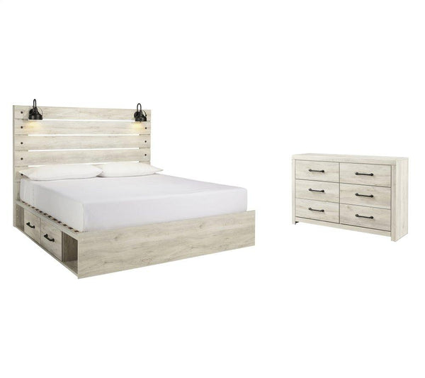ASHLEY FURNITURE PKG003025 King Panel Bed With 4 Storage Drawers With Dresser