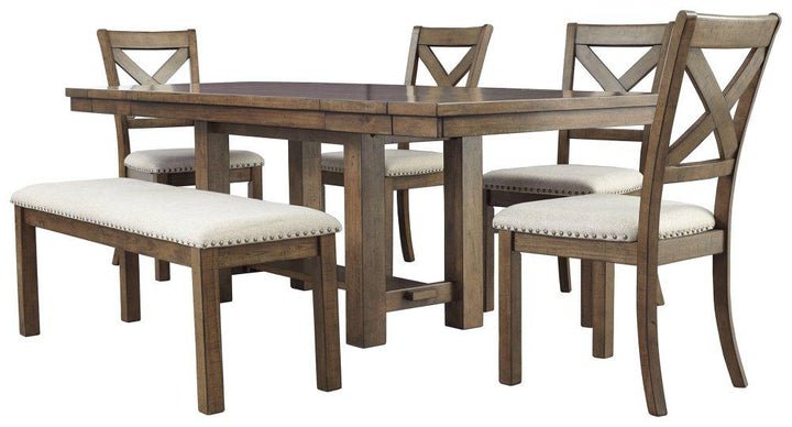 ASHLEY FURNITURE PKG000406 Dining Table and 4 Chairs and Bench