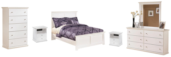 ASHLEY FURNITURE PKG002776 Full Panel Bed With Mirrored Dresser, Chest and Nightstand
