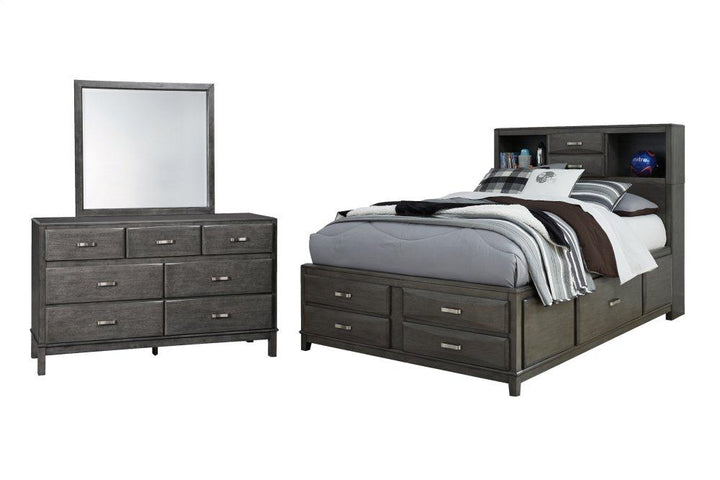 ASHLEY FURNITURE B476B5 Caitbrook Full Storage Bed With Mirrored Dresser