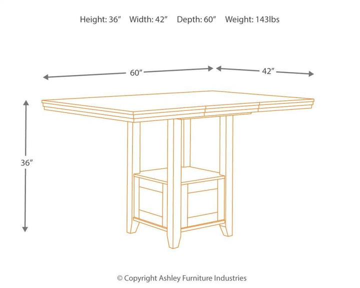 ASHLEY FURNITURE PKG002063 Counter Height Dining Table and 6 Barstools