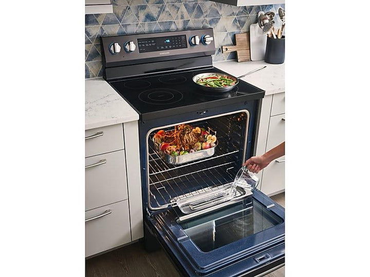 SAMSUNG NE59N6650SS 5.9 cu. ft. Freestanding Electric Range with True Convection & Steam Assist in Stainless Steel