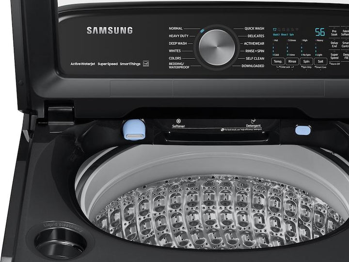 SAMSUNG WA52A5500AV 5.2 cu. ft. Large Capacity Smart Top Load Washer with Super Speed Wash in Brushed Black