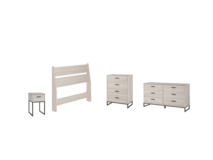 ASHLEY FURNITURE PKG009051 Twin Panel Headboard With Dresser, Chest and Nightstand