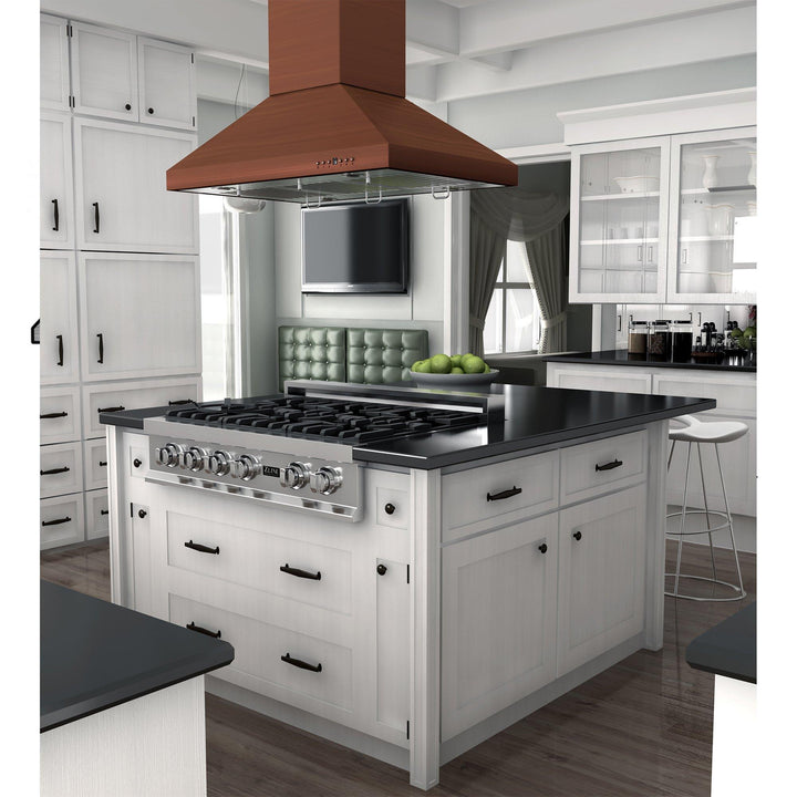 ZLINE KITCHEN AND BATH 8KL3IC36 ZLINE 36" Designer Series Copper Island Mount Range Hood