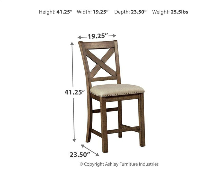 ASHLEY FURNITURE PKG000165 Counter Height Dining Table and 4 Barstools and Bench