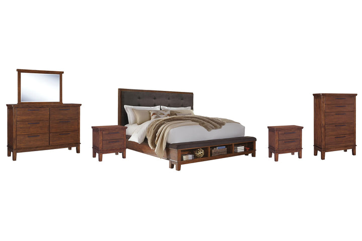 ASHLEY FURNITURE PKG005927 Queen Upholstered Panel Bed With Dresser, Chest and 2 Nightstands