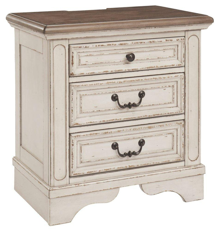 ASHLEY FURNITURE PKG006662 Queen Upholstered Panel Bed With Mirrored Dresser, Chest and Nightstand