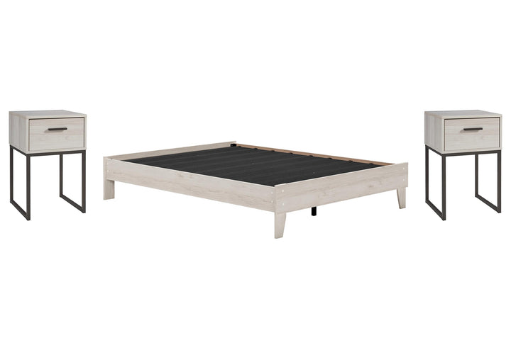ASHLEY FURNITURE PKG012209 Queen Platform Bed With 2 Nightstands