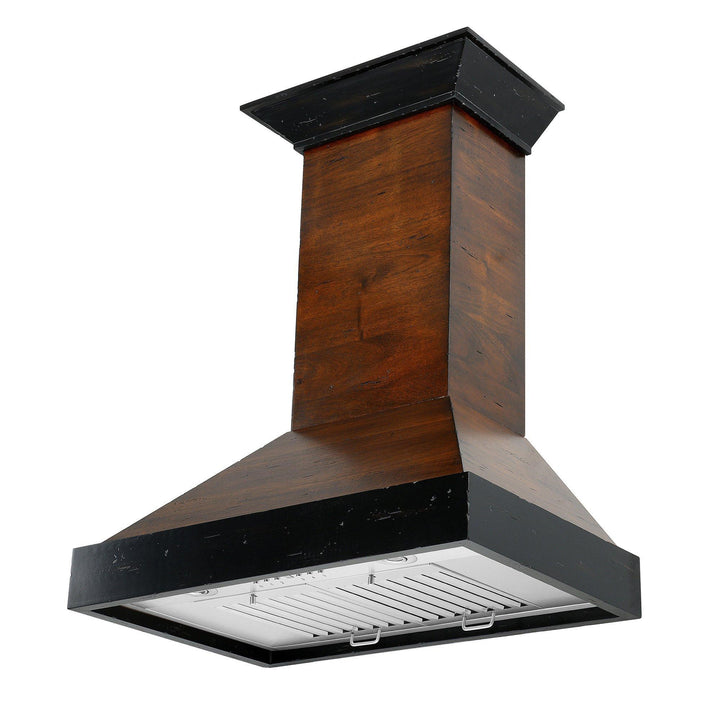 ZLINE KITCHEN AND BATH KBAR30 ZLINE Convertible Vent Wooden Wall Mount Range Hood in Antigua and Walnut Size: 30 Inch