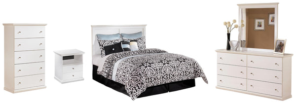 ASHLEY FURNITURE PKG002737 Queen/full Panel Headboard With Mirrored Dresser, Chest and Nightstand