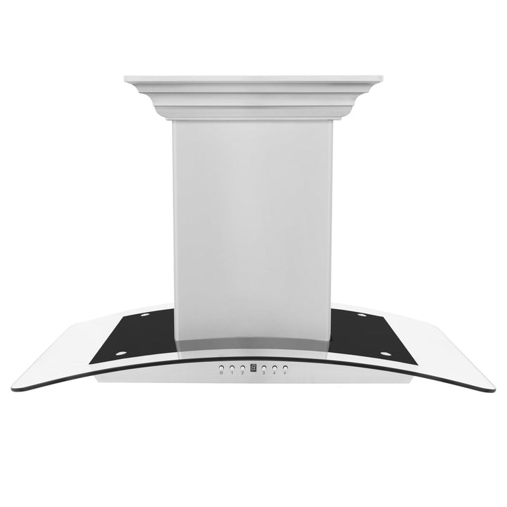 ZLINE KITCHEN AND BATH GL5ICRNBT30 Island Mount Range Hood in Stainless Steel with Built-in ZLINE CrownSound TM Bluetooth Speakers Size: 30 inch