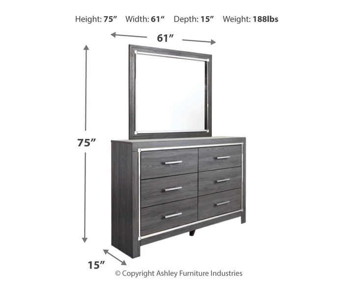 ASHLEY FURNITURE PKG014141 King Panel Bed With Mirrored Dresser and Nightstand