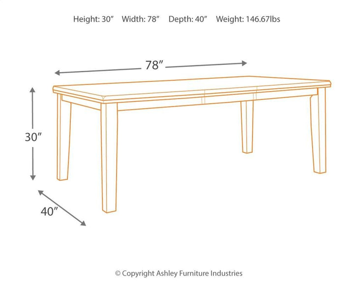 ASHLEY FURNITURE PKG002067 Dining Table and 4 Chairs and Bench