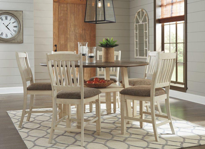 ASHLEY FURNITURE D647D5 Bolanburg Counter Height Dining Table With 6 Barstools