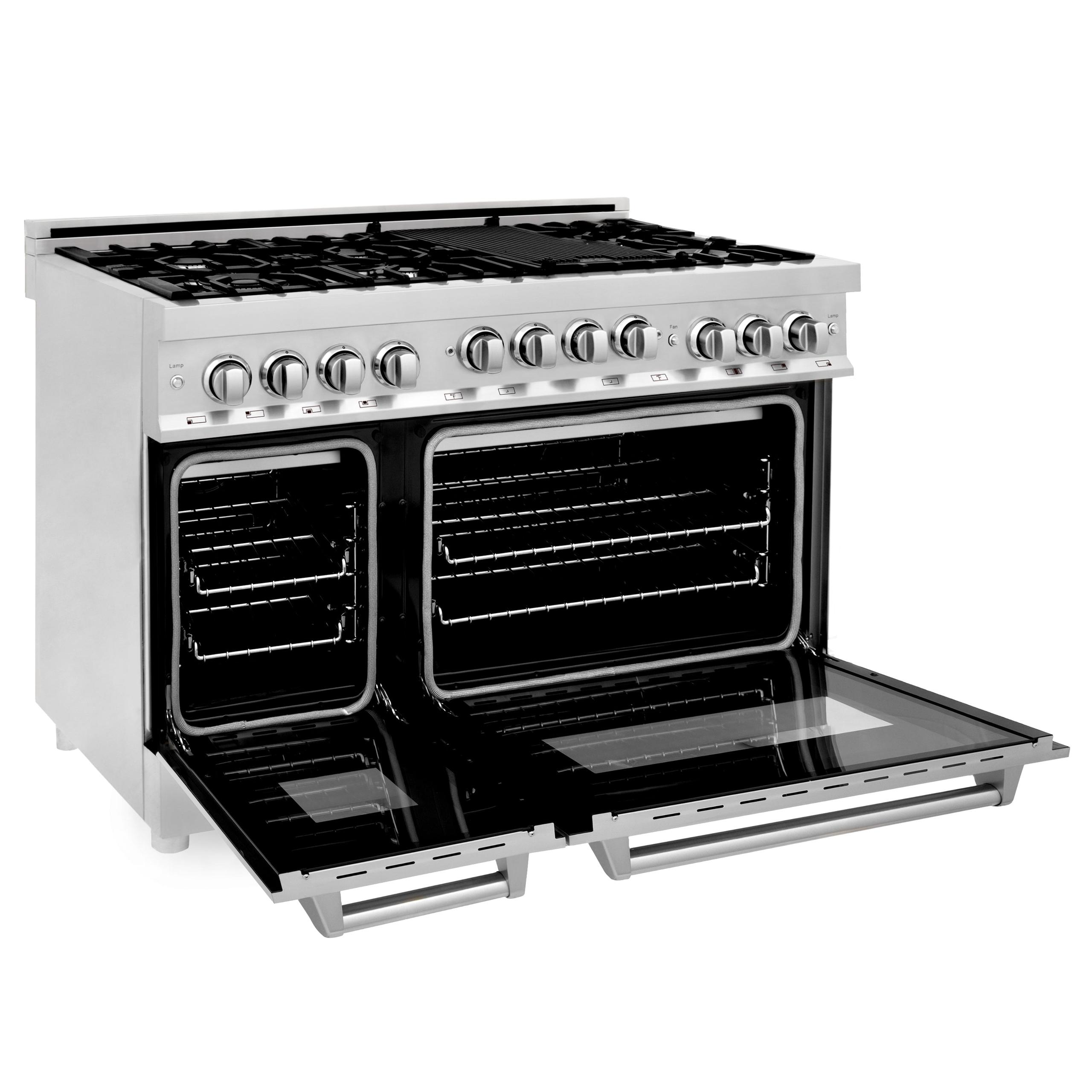 ZLINE KITCHEN AND BATH RGBG48 ZLINE 48" 6.0 cu. ft. Range with Gas Stove and Gas Oven in Stainless Steel Color: Blue Gloss