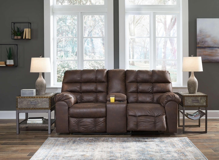 ASHLEY FURNITURE 2840194 Derwin Reclining Loveseat With Console