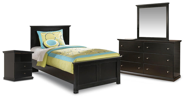 ASHLEY FURNITURE PKG014154 Twin Panel Bed With Mirrored Dresser and Nightstand