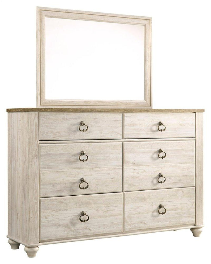 ASHLEY FURNITURE PKG004476 Twin Panel Bed With Mirrored Dresser, Chest and 2 Nightstands